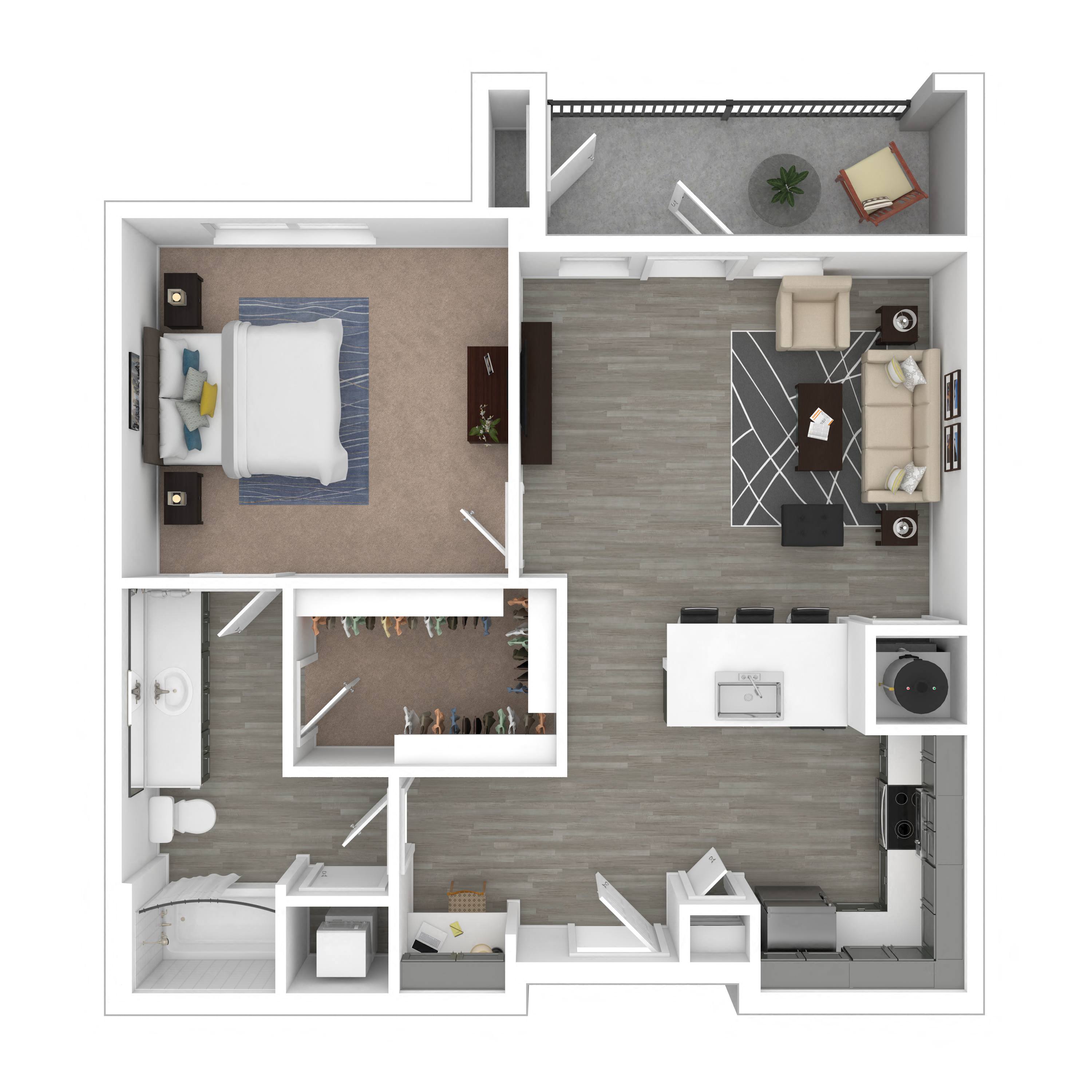 Floor plan layout diagram for 1D